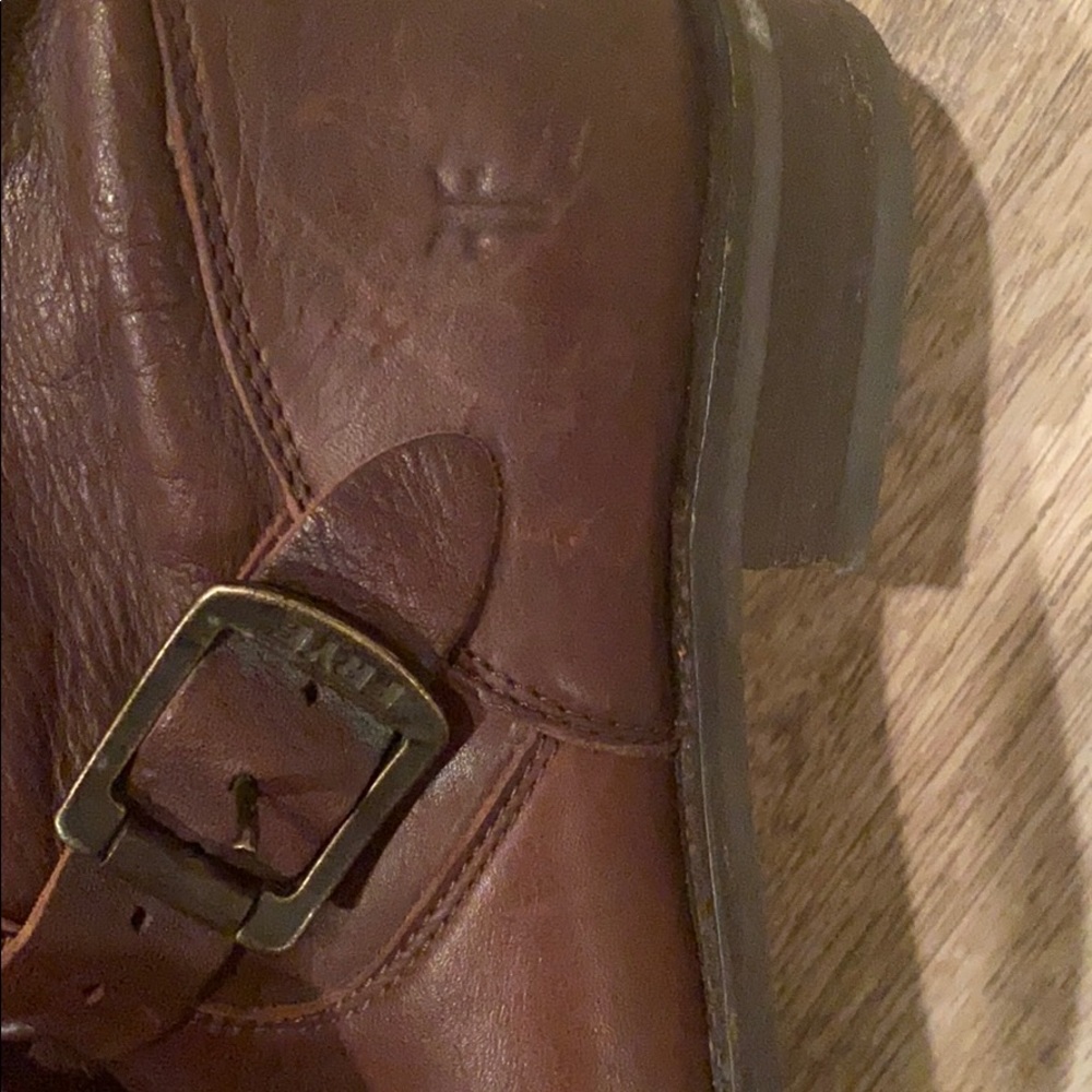 FRYE Veronica Short Mid Calf Boots - Dark Brown - Picture 7 of 7
